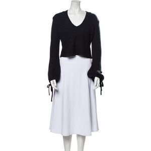 A.L.C. V-Neck Cropped Blues Sweater